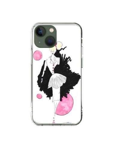 Coque iPhone 13 Demoiselle Femme Fashion Mode Rose - Cécile