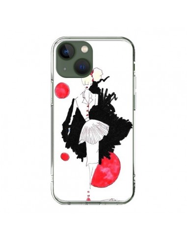 Coque iPhone 13 Demoiselle Femme Fashion Mode Rouge - Cécile