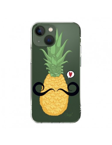 Coque iPhone 13 Ananas Moustache Transparente - Chapo