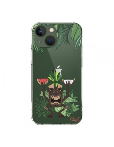 Cover iPhone 13 Tiki Thailandia Giungla Legno Trasparente - Chapo