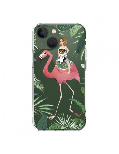iPhone 13 Case Lolo Love Pink Flamingo Dog Clear - Chapo