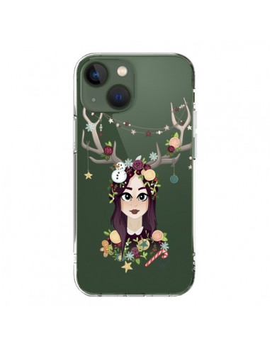 iPhone 13 Case Girl Christmas Wood Deer Clear - Chapo