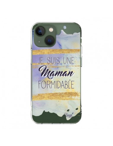 Coque iPhone 13 Je suis une Maman Formidable Violet Transparente - Chapo