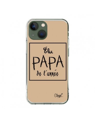 Coque iPhone 13 Elu Papa de l'Année Beige - Chapo