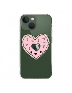 Coque iPhone 13 Donuts Heart Coeur Rose Transparente -...