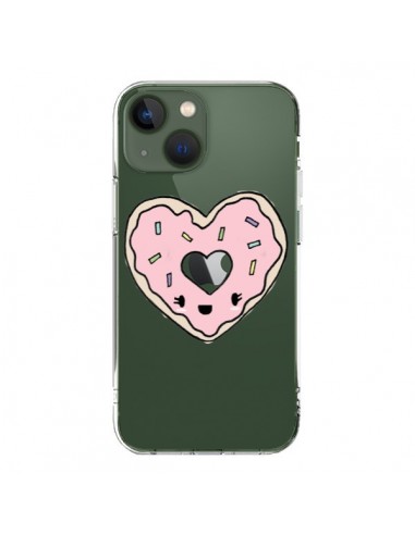 Coque iPhone 13 Donuts Heart Coeur Rose Transparente - Claudia Ramos
