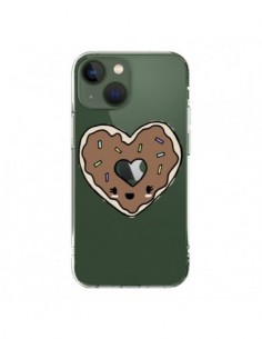 Coque iPhone 13 Donuts Heart Coeur Chocolat Transparente...