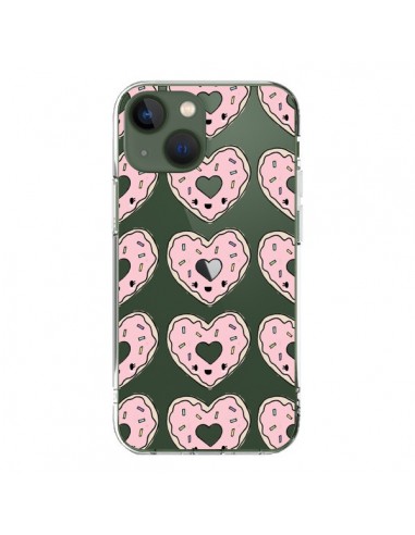 Coque iPhone 13 Donuts Heart Coeur Rose Pink Transparente - Claudia Ramos