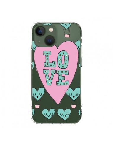 Coque iPhone 13 Love Nuage Montgolfier Transparente - Claudia Ramos