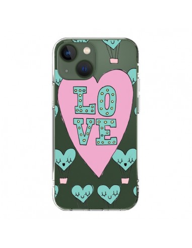 Cover iPhone 13 Amore Nuvole Mongolfiera Trasparente - Claudia Ramos