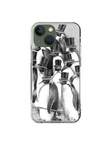 Coque iPhone 13 Pingouins Gentlemen - Eric Fan