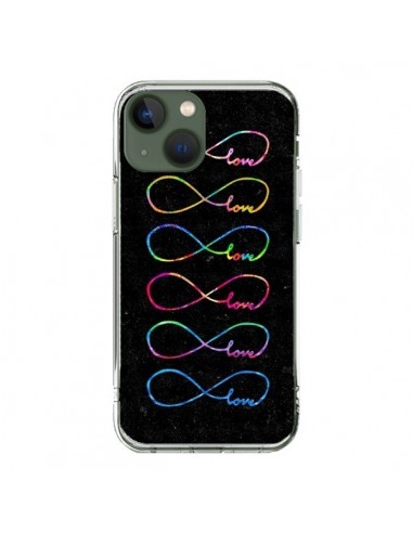 Coque iPhone 13 Love Forever Infini Noir - Eleaxart