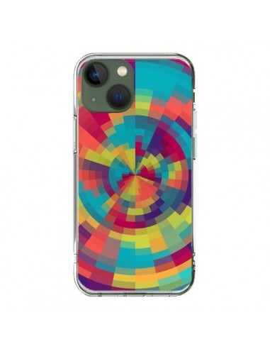 Coque iPhone 13 Spirale de Couleurs Rouge Vert - Eleaxart