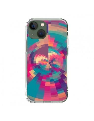 Coque iPhone 13 Spirales de Couleurs Rose Violet - Eleaxart