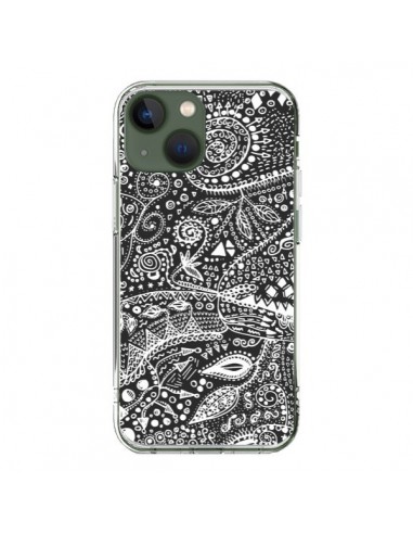 Cover iPhone 13 Azteco Bianco e Nero - Eleaxart