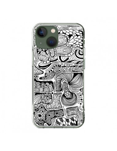 Coque iPhone 13 Reflejo Reflet Noir et Blanc - Eleaxart