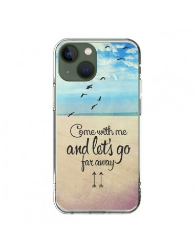 Coque iPhone 13 Let's Go Far Away Beach Plage - Eleaxart