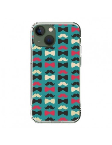 Coque iPhone 13 Hipster Moustache Noeud Papillon - Eleaxart