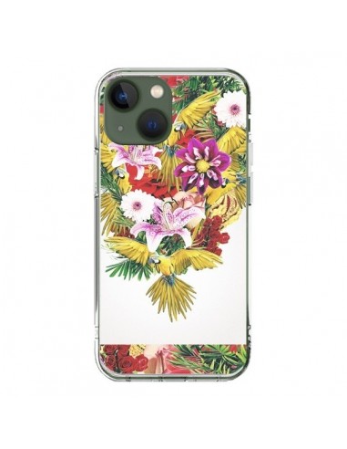 Cover iPhone 13 Parrot Floral Pappagallo Fiori - Eleaxart
