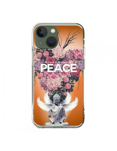 Coque iPhone 13 Peace Fleurs Buddha - Eleaxart