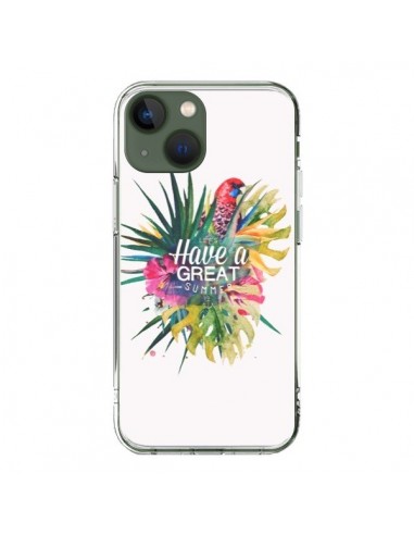 Coque iPhone 13 Have a great summer Ete Perroquet Parrot - Eleaxart