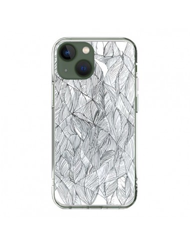 iPhone 13 Case Leaves Black and White - Léa Clément