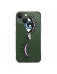 iPhone 13 Case Eyes Blue Clear - Léa Clément