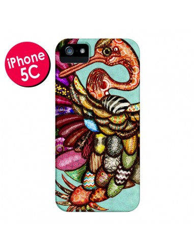 Coque Paon Multicolore Eco Bird pour iPhone 5C - Maximilian San