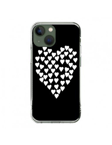 Coque iPhone 13 Coeur en coeurs blancs - Project M
