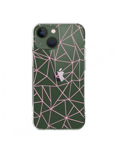 iPhone 13 Case Lines Triangle Pink Clear - Project M