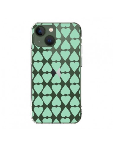 iPhone 13 Case Heart Green Mint Clear - Project M