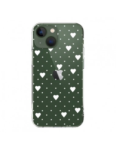 Coque iPhone 13 Point Coeur Blanc Pin Point Heart Transparente - Project M