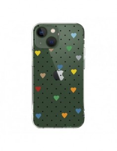 Coque iPhone 13 Point Coeur Coloré Pin Point Heart...