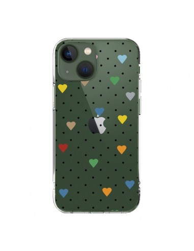 Coque iPhone 13 Point Coeur Coloré Pin Point Heart Transparente - Project M