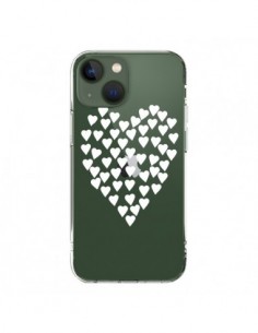 Cover iPhone 13 Cuori Amore Bianco Trasparente - Project M