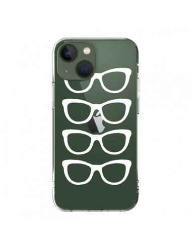 Coque iPhone 13 Sunglasses Lunettes Soleil Blanc Transparente - Project M
