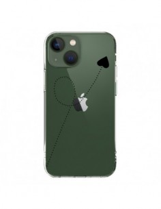 Coque iPhone 13 Travel to your Heart Noir Voyage Coeur...