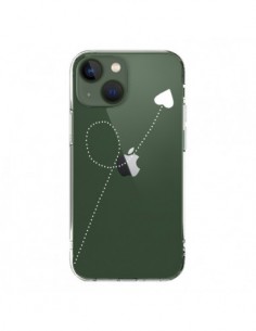 Coque iPhone 13 Travel to your Heart Blanc Voyage Coeur...