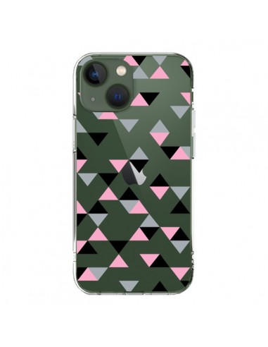 iPhone 13 Case Triangles Pink Black Clear - Project M
