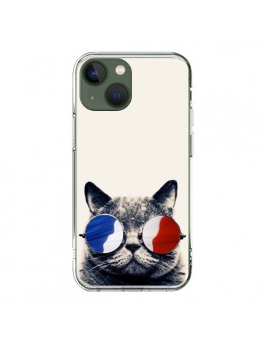 Coque iPhone 13 Chat à lunettes françaises - Gusto NYC