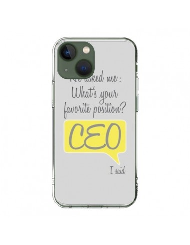 Cover iPhone 13 What's your favorite position CEO I said, Giallo - Shop Gasoline