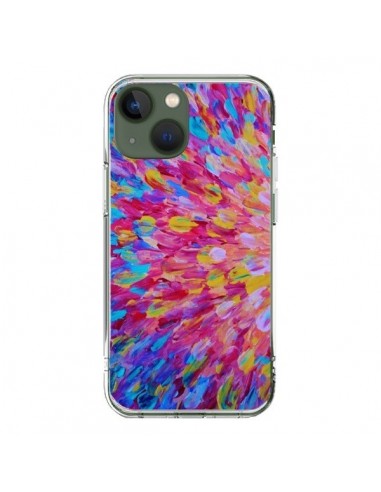 iPhone 13 Case Flowers Blue Pink Splash - Ebi Emporium