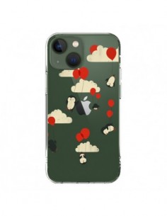 Coque iPhone 13 Pingouin Ciel Ballons Transparente - Jay...