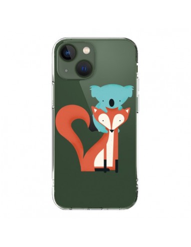 Coque iPhone 13 Renard et Koala Love Transparente - Jay Fleck