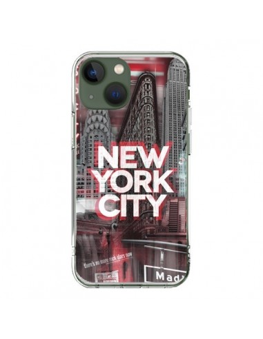 Coque iPhone 13 New York City Rouge - Javier Martinez