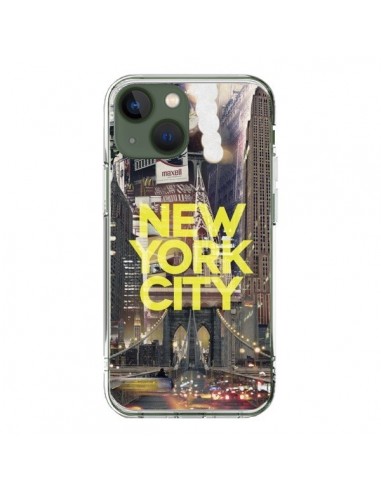 Coque iPhone 13 New York City Jaune - Javier Martinez