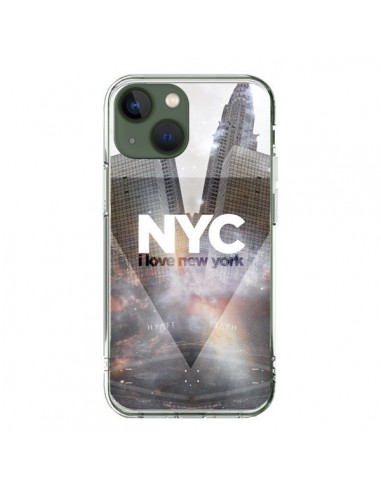 Coque iPhone 13 I Love New York City Gris - Javier Martinez