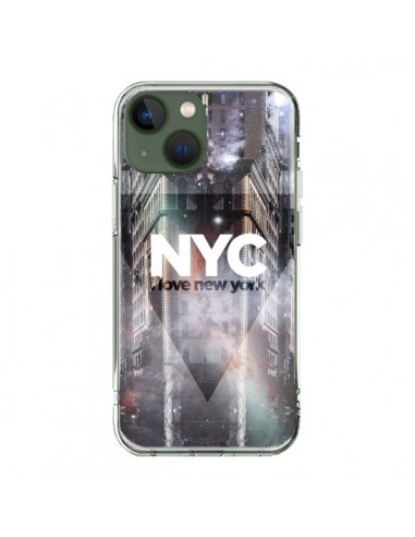 Coque iPhone 13 I Love New York City Violet - Javier Martinez