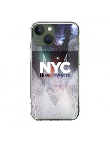 Coque iPhone 13 I Love New York City Bleu - Javier Martinez