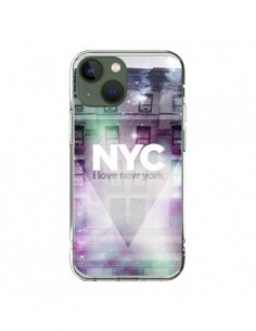 Cover iPhone 13 I Love New York City Viola Verde - Javier...